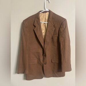Hart Schaffer Marx Camel Hair Blazer Brown Vintage Size 42L Union Made USA